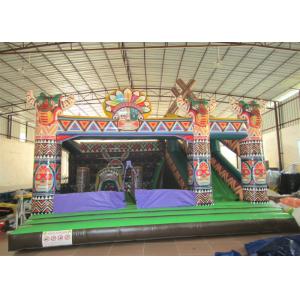 Amusement Park Inflatable Bouncy Castle With Slide , Commercial Little Kids Jumping Castles
