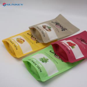 China Sugar Logo Printing Transparent Resealable Plastic Bag Mylar Stand Up Zip Lock Pouch supplier