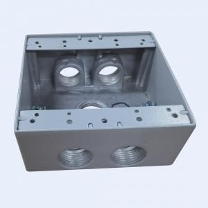 PVC Coated Waterproof  Aluminum Junction Box Grey 4Holes 2-1/8" Deep