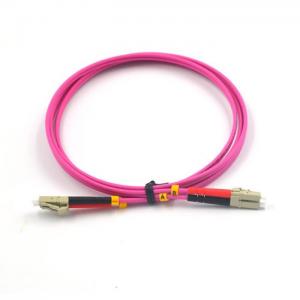 China LC multimode OM4 UPC pink optical fiber patch cord for CATV network supplier