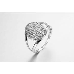 China Pear Shield 925 Silver CZ Rings For Valentine'S Day Unisex supplier