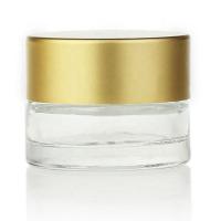 China 3ml 15ml 20ml Cosmetic Cream Jar Glass Clear With Gold Lids on sale