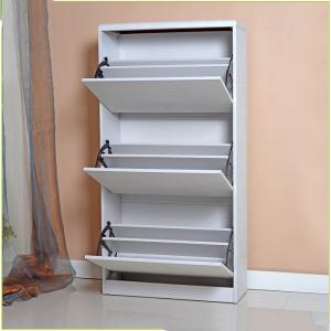 China Bedroom Hardware Fitting 63*24*123cm Mirrored Shoe Cupboard supplier