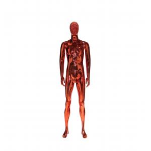 Red Standing Male Mannequin , Electroplated Upright Fiberglass Male Mannequin
