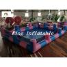 Custom 0.9mm PVC Pool Type Inflatable Swimming Pool With Blue And Pink , 12x8m