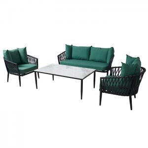 2.5CBM Rope Lounge Sofa 4 Pieces Outdoor Garden Furniture