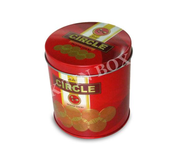 Empty Decorative Custom Gift Round Tin Box With Printing And Embossing