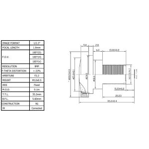 China Lente granangular CCL123019MPF 1/2.3" del megapíxel; lente del megapíxel de 1.9m m para hacer juego IMX117CQ, MN34120PA supplier