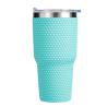 Amazon 20oz Taza de automóvil de gran capacidad Taza de plástico de doble capa Taza interna de acero Taza de agua de plástico exterior Personalización de logotipo transfronterizo