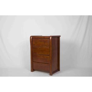 China Handcrafted Home Wood Furniture 4 Drawer Nightstand With Walnut Brown Stain supplier