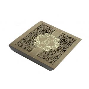 Square Lace Laser Cut Chocolate Paper Box  For Wedding Invitation