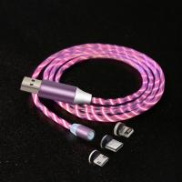 China 3 In 1 LED Magnetic Charging Cable Upgraded Nylon Braided For Samsung IPhone on sale
