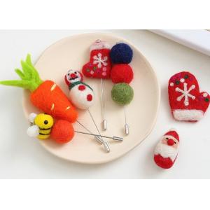 China Environmental Friendly Wool Felt Balls Snowman Santa Carrot Pattern wholesale