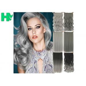 China High Light Synthetic Fibre Hair Extensions , Thick Ends Clip In Hair Extension Long Curly Weave supplier
