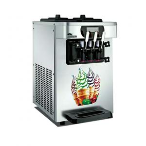 China R410 Commercial Refrigerator Freezer Desk / Table Top Soft Ice Cream Machine With Three Flavors supplier