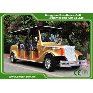 Luxurious Golden Classic Car Golf Carts 6 Person Whole Metal Body