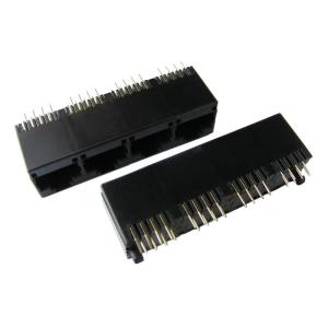 China degré vertical 1 de 1x4 RJ45 Jack Ganged Top Entry 180 - placage à l'or de 1.5A 6u » supplier