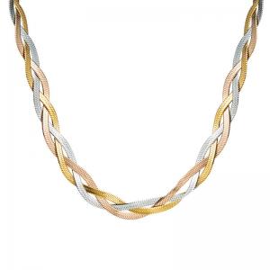 Gold Twisted Ladies Fancy Necklace Womens Multiscene Fashion Style