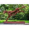 China Public Art Luxury Stainless Steel Outdoor Sculpture With Corten Steel Base wholesale