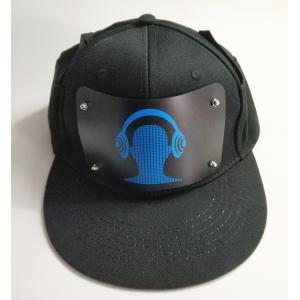 China wholesale advertising LED Cap Party Custom Sound Activated EL Hat Light Up  El Flashing Music Cap With Inverter supplier