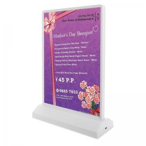 China A4/A5 Rechargeable Acrylic Led Table Menu Display Holder with 8000K Color Temperature supplier