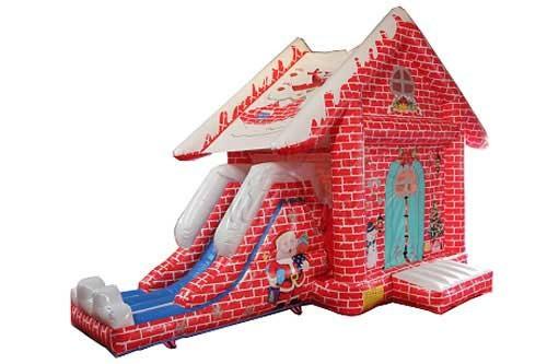 Themed Inflatable Bounce House With Slide For Christmas Eve Normal Structure
