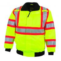 China Reflective PPE Safety Wear High Quality Fluorescent Yellow Polyester Reflective Jacket on sale