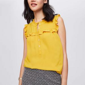 China Gold Sleeveless Latest Blouse For Women supplier