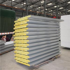 galvanized exterior wall cladding material glass wool sandwich panel with 0.6mm steel sheet up