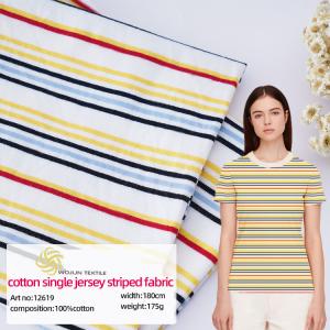 China Single Side Cotton T Shirt Material , 180cm Soft Plain Cotton Jersey Fabric supplier