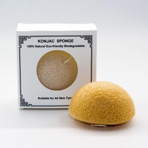 China 7*7*3.5cm Half Ball Natural Konjac Puff Antibacterial Konjac Jelly Sponge supplier
