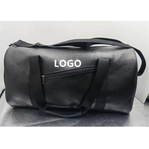 China Black Men Sports Duffle Bag Leather Travel Weekender Overnight Duffel Bag supplier