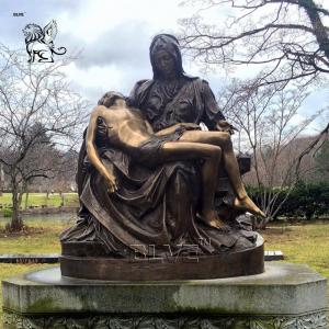 BLVE Bronze Pieta Sculpture Life Size Copper Religious Church Mary And Jesus Statue Outdoor Decorative