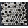 China White Black Penny Grey Mosaic Floor Tiles , Various Patterns Stone Brick Mosaic Tiles wholesale