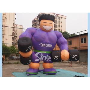 Purple Shirt Advertising Inflatables Muscle Man Commercial Grade for promotion used