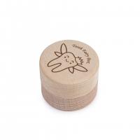 China 5.2*4.2CM Cute  Lidded Wooden Box Personalized Tooth Fairy Keepsake Box on sale