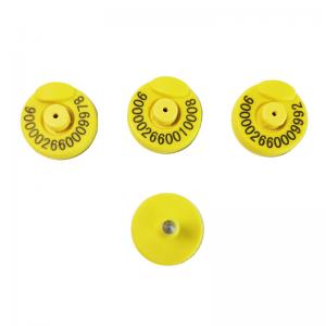 China 350N Tension Yellow Cattle Ear Tags For Livestock Identification IEC 68-2-27 supplier