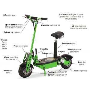 Green Folding Electric Mobility Scooter Lightweight With Lead Acid / Lithium Battery