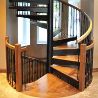 China OEM ODM Wooden Spiral Stair , Indoor Wood Staircase Railing on sale