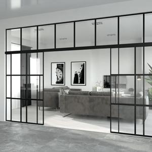 China 6 - 12mm Thick Customizable Tempered Glass Partition Walls With Door Easy To Install supplier