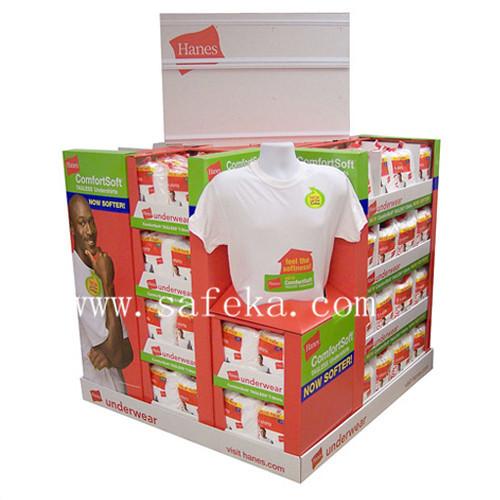 Corrugated Cardboard Pallet Display stand for T-shirts