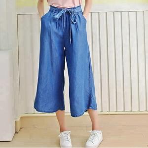 100% Lyocell new designs photos wide leg ladies pants women bell-bottom jeans