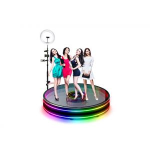 Tempered LED Glass 360 Camera Booth 360 Photo Booth With Ring Light Selfie Holders