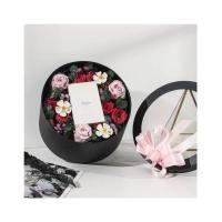 China Oilproof Round Cardboard Flower Bouquet Boxes With Clear Lids on sale