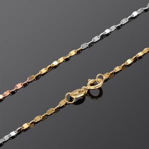 China 18K Yellow  Rose White Tone Gold Twist Link Chain Necklace  18 inches (NG0110) supplier