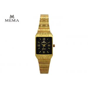 Stylish Deluxe Gold Alloy Ladies Quartz Watch Square Dial Ladies Watch