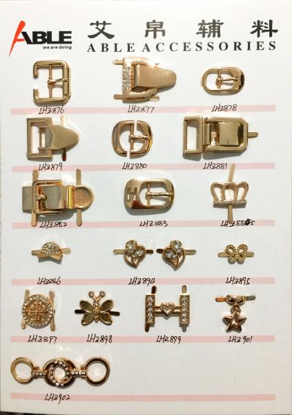 Custom-made zinc alloy shoes accessories plastic metal shoe buckles for lady