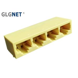 China Do plástico do Lan do conector Rj45 1x4 da aba Un 1G amarelo para baixo - proteja 8P8C RJ45 Jack supplier