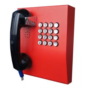 China Red Analogue Vandal Resistant Telephone For Public Kiosk / Police Stations supplier