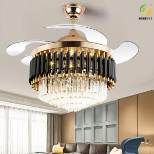 China Retractable Ceiling Fan Light With Bluetooth Speaker 48W 42 Inch supplier